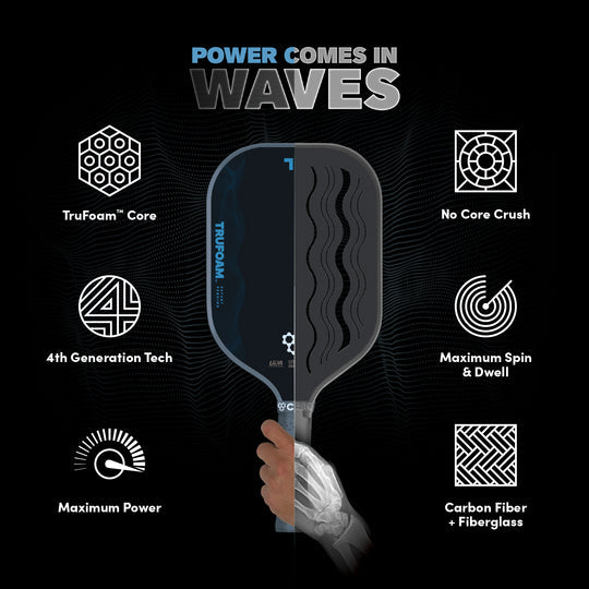 CRBN 1 Waves Trufoam Elongated w Long Handle Pickleball Paddle NEW