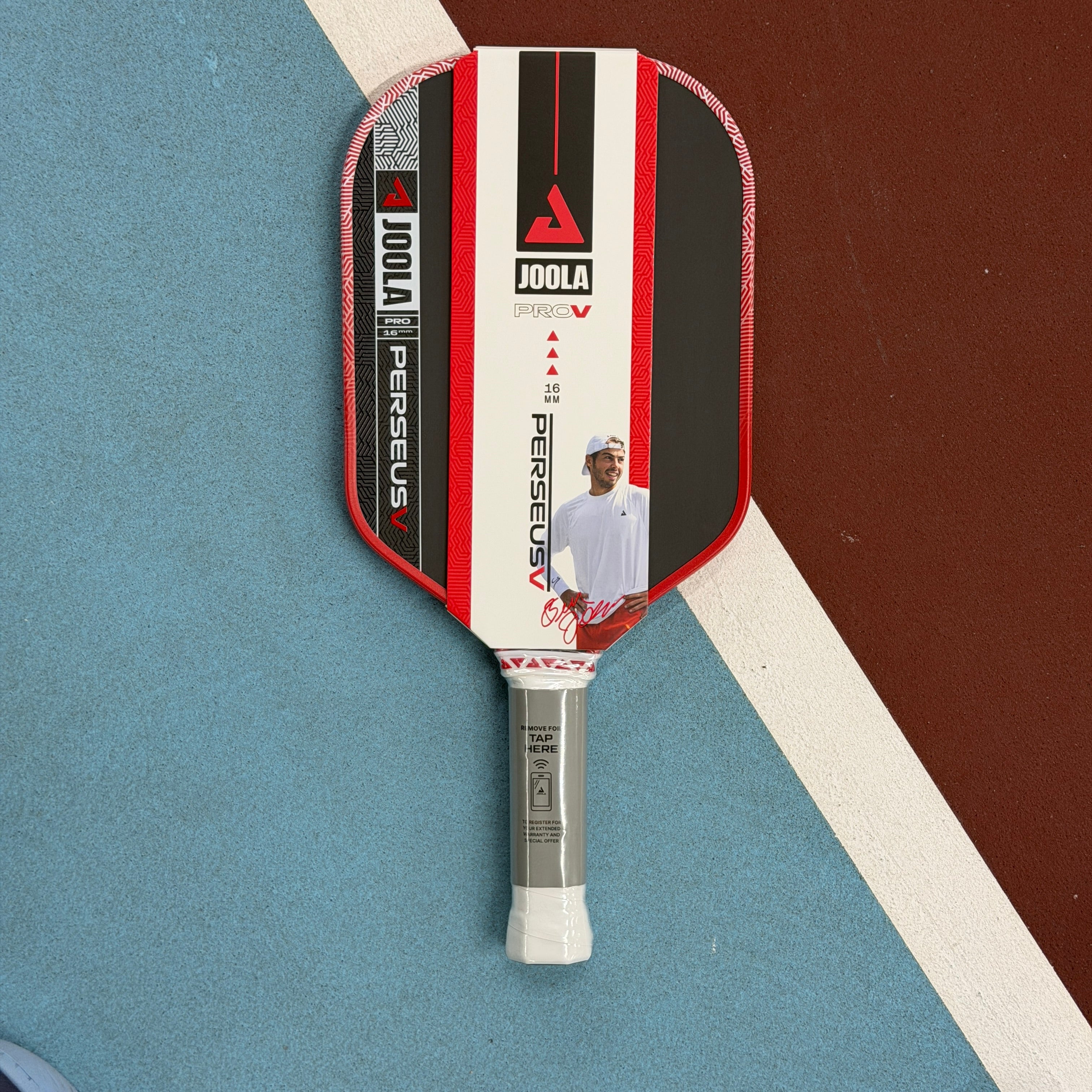 Joola Pro V 16mm Perseus Elongated Pickleball Paddle Red