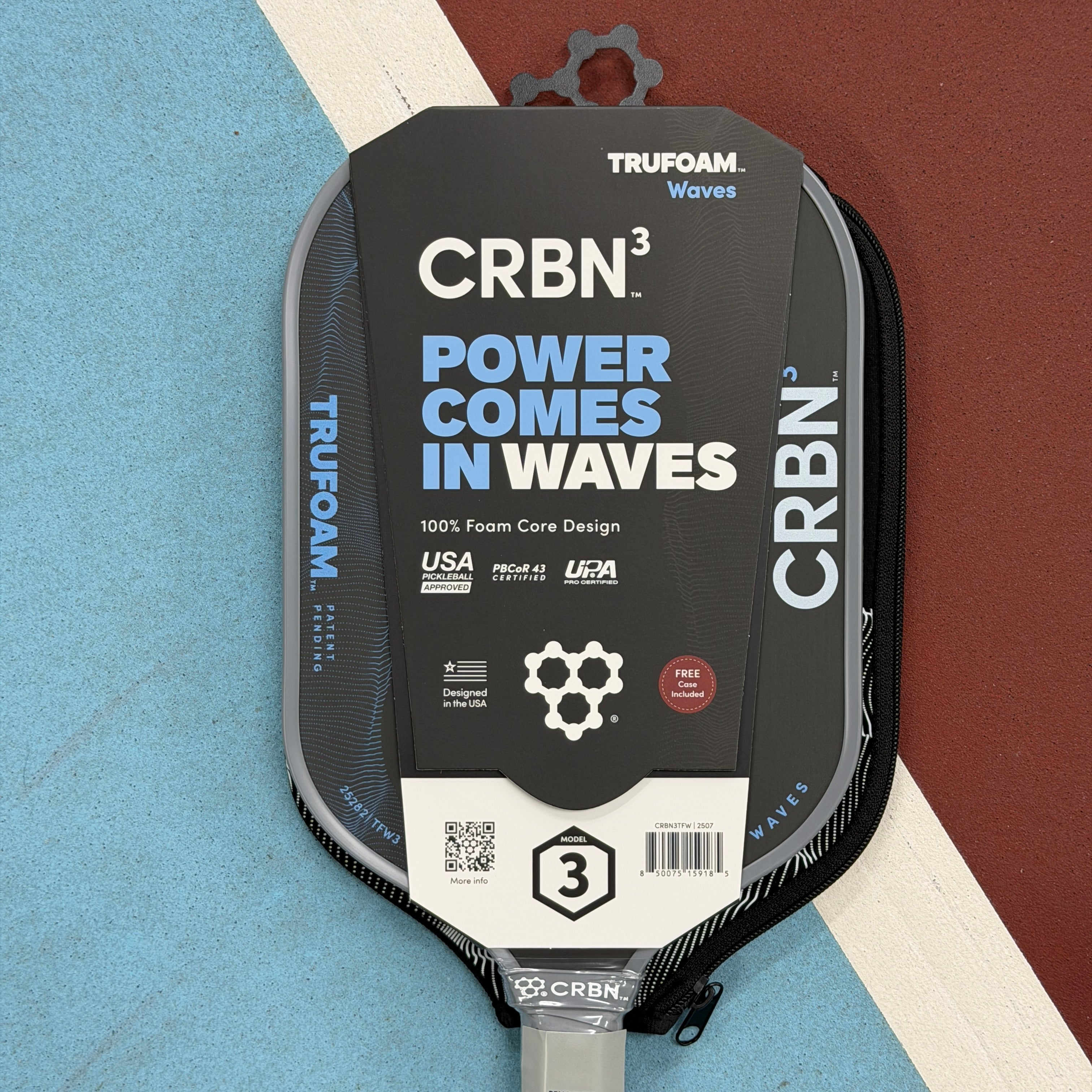 CRBN 3 Waves Trufoam Elongated Pickleball Paddle NEW