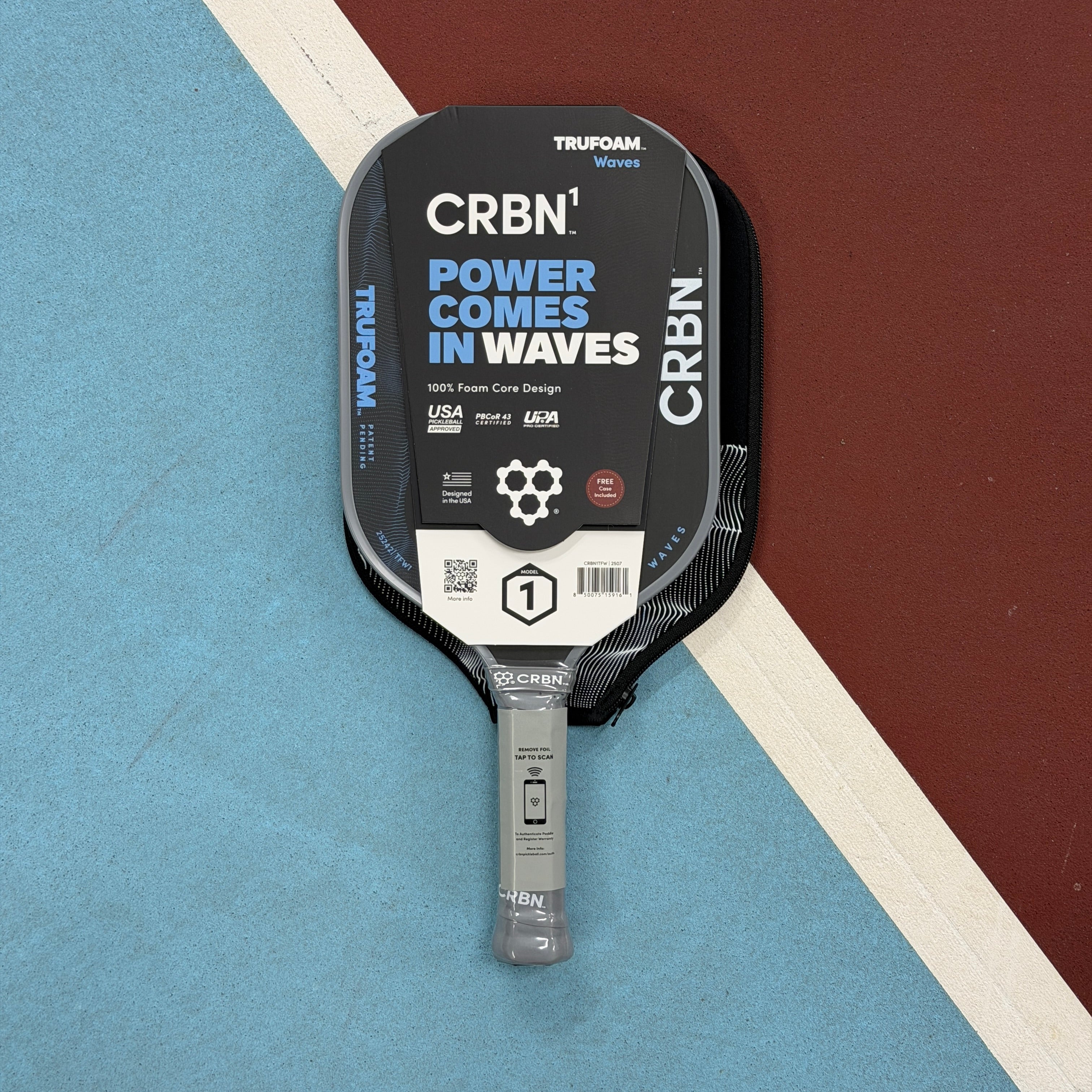 CRBN 1 Waves Trufoam Elongated w Long Handle Pickleball Paddle NEW