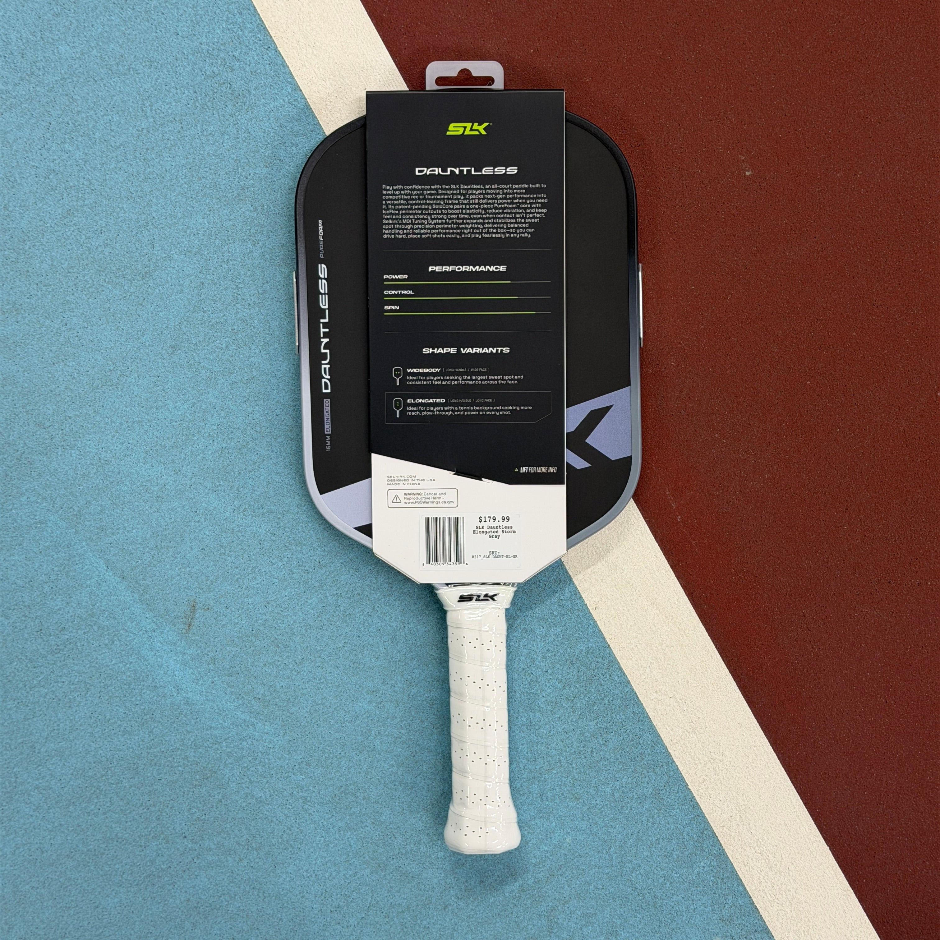 SLK DAUNTLESS ELONGATED - GRAY - Pickleball Paddle