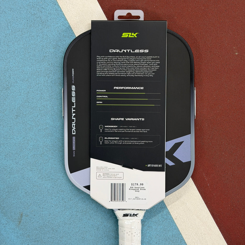 SLK DAUNTLESS ELONGATED - GRAY - Pickleball Paddle