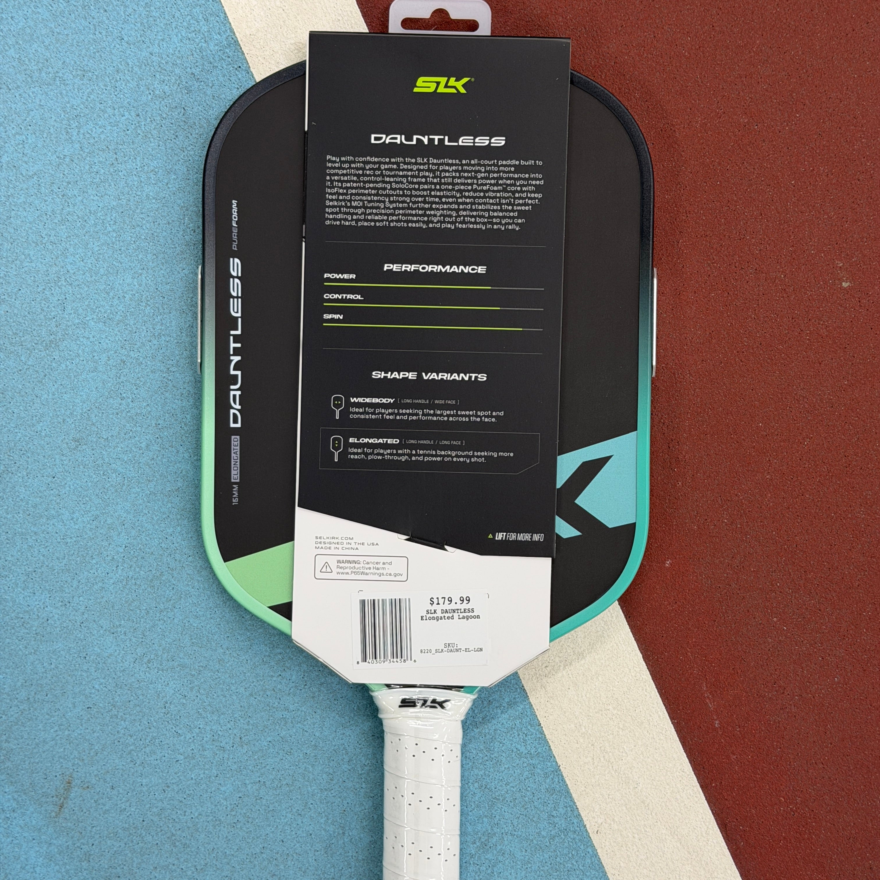 SLK DAUNTLESS ELONGATED - LAGOON - Pickleball Paddle