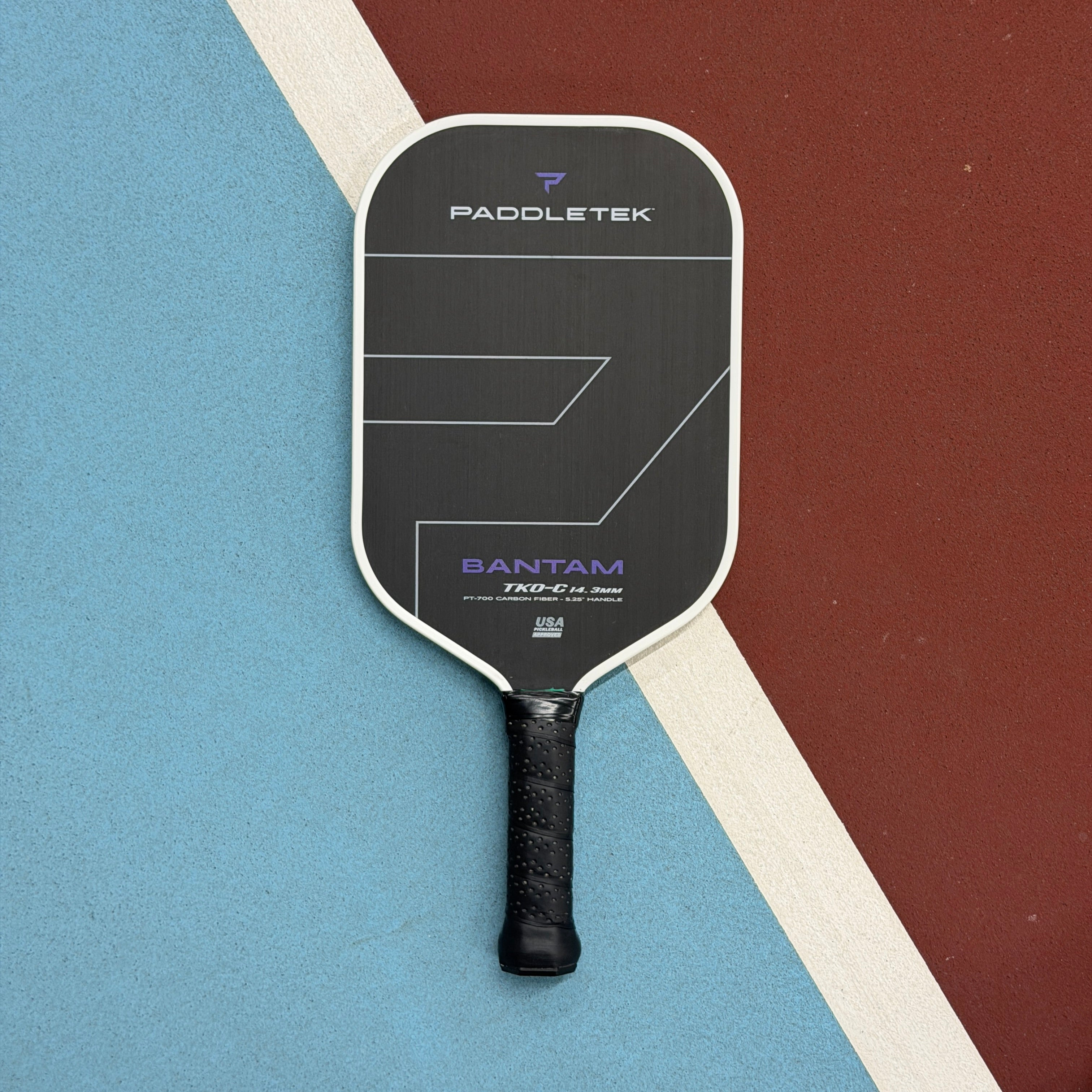 Paddletek TKO-C 14.3 White/Purple Pickleball Paddle 5.25 HANDLE