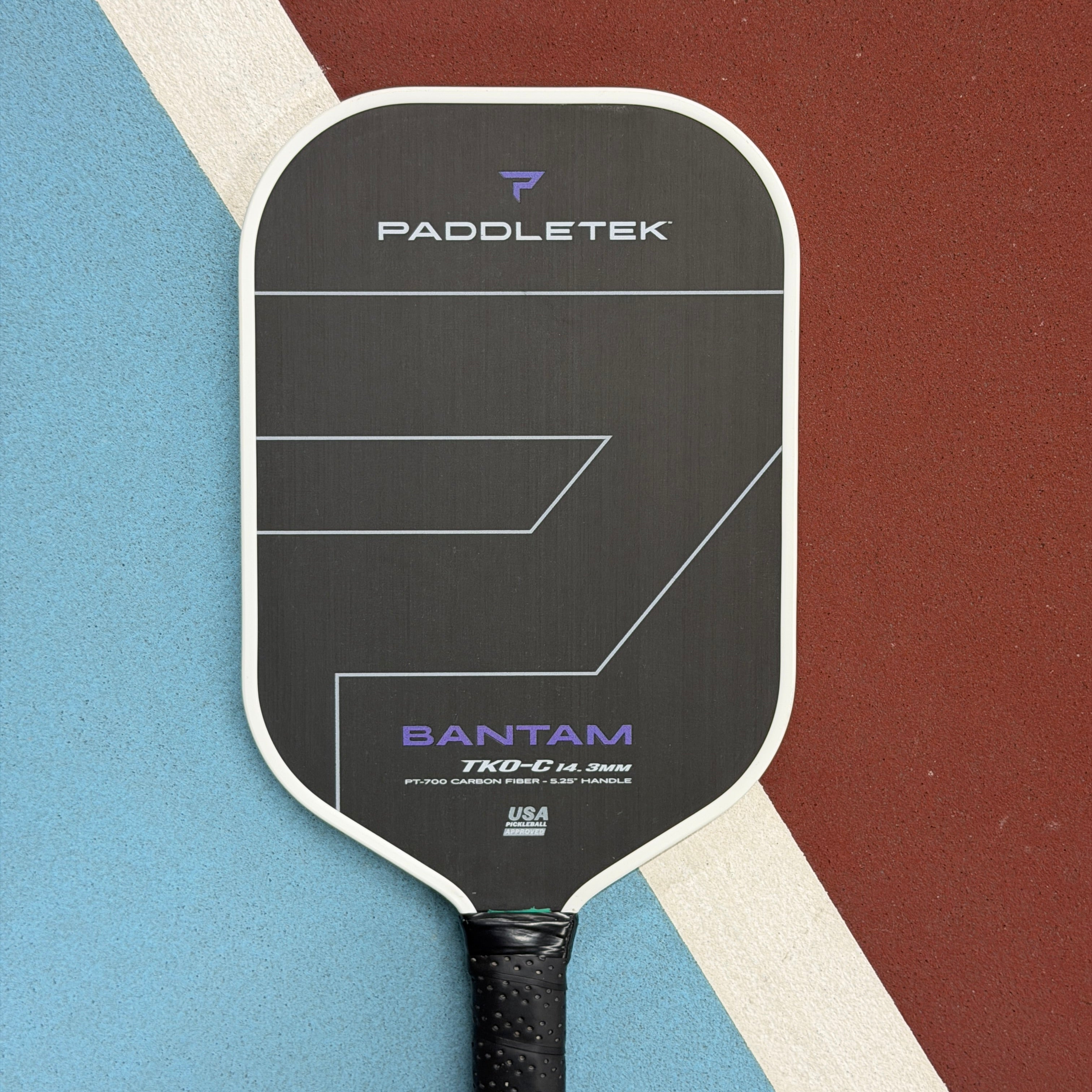 Paddletek TKO-C 14.3 White/Purple Pickleball Paddle 5.25 HANDLE