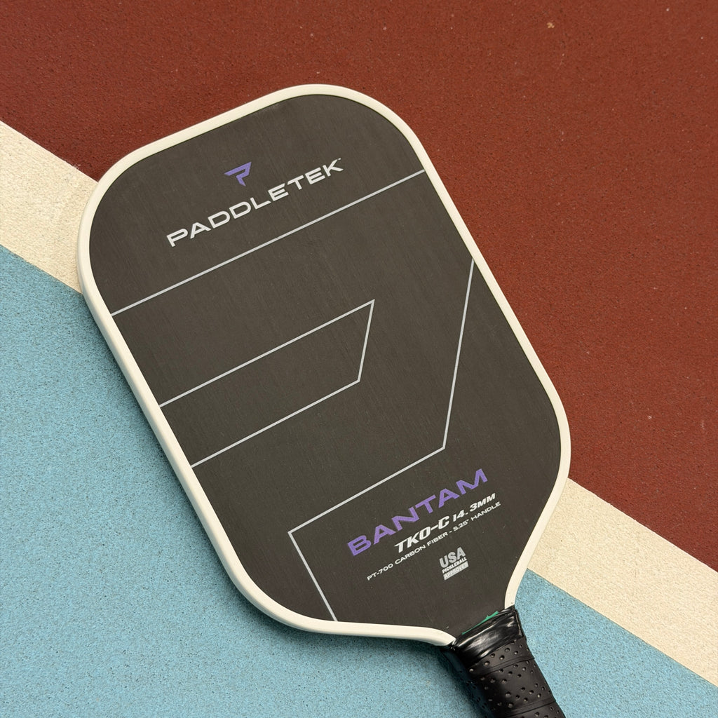 Paddletek TKO-C 14.3 White/Purple Pickleball Paddle 5.25 HANDLE