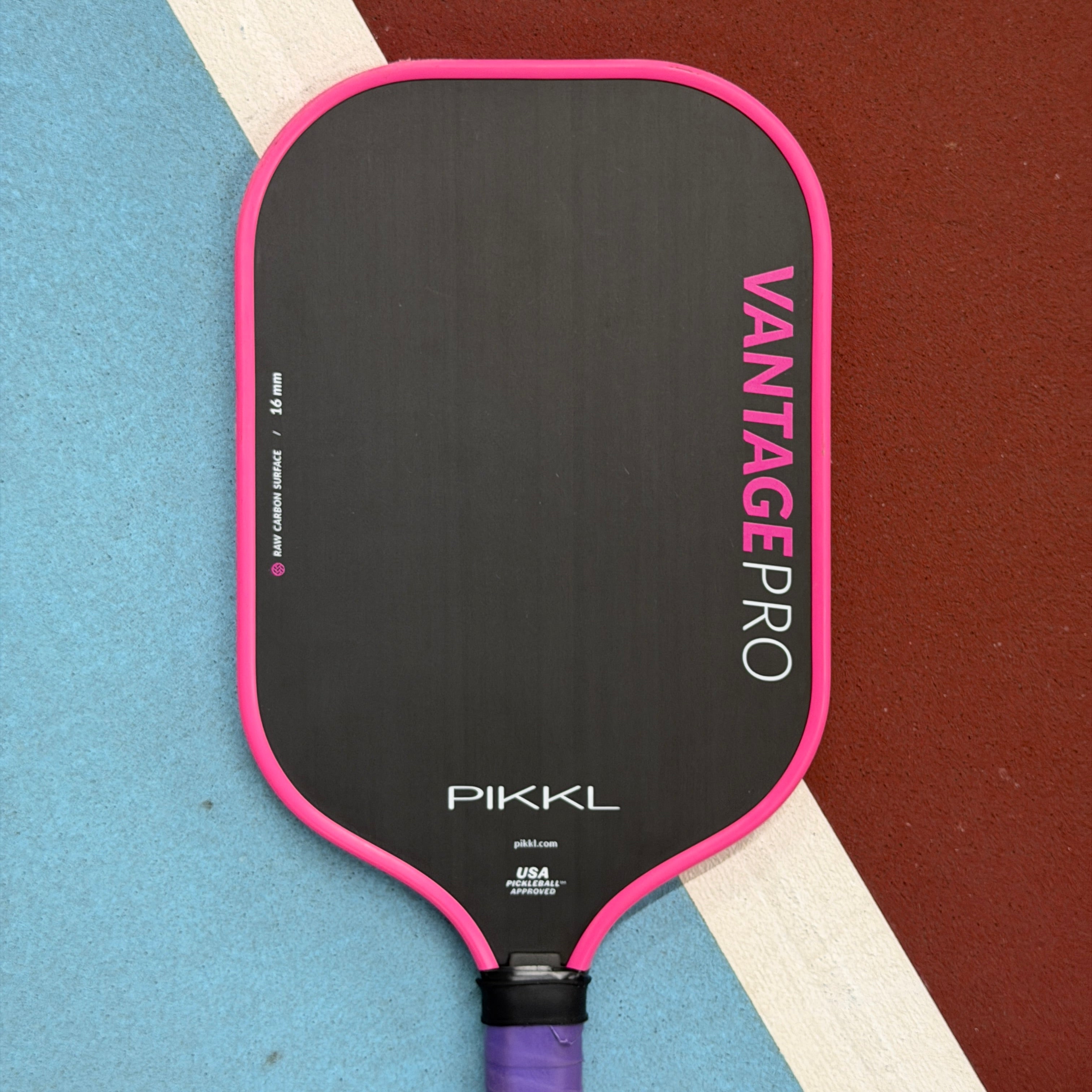 PIKKL Vantage Pro 16mm Elongated Pickleball Paddle Pink - USED