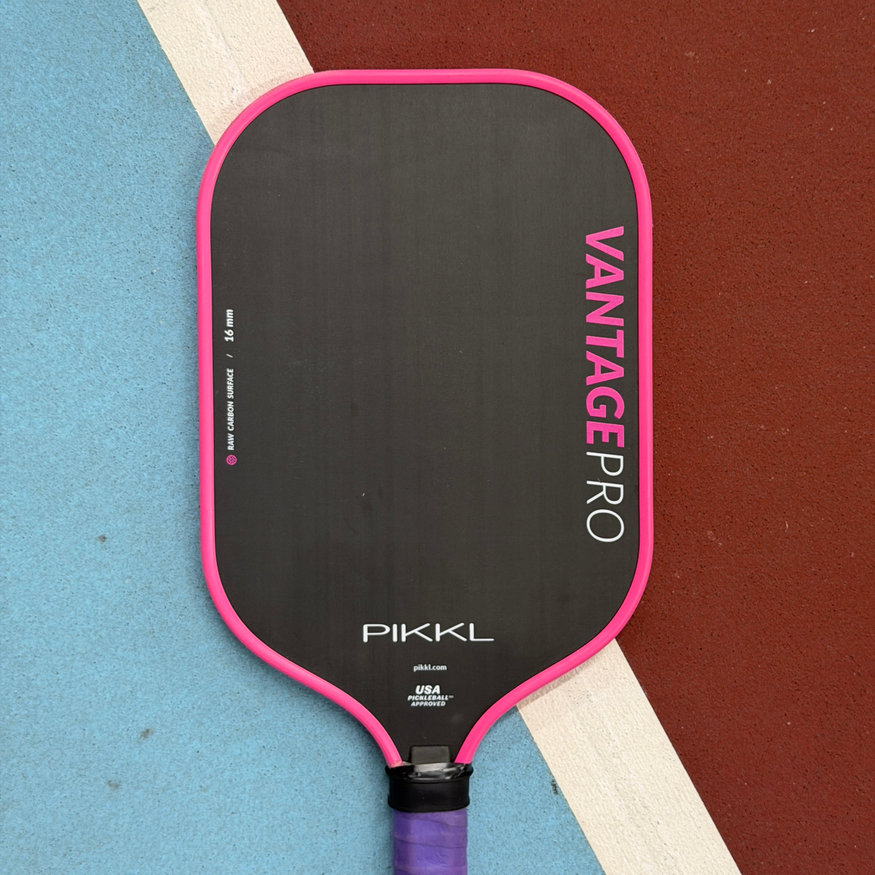 PIKKL Vantage Pro 16mm Elongated Pickleball Paddle Pink - USED