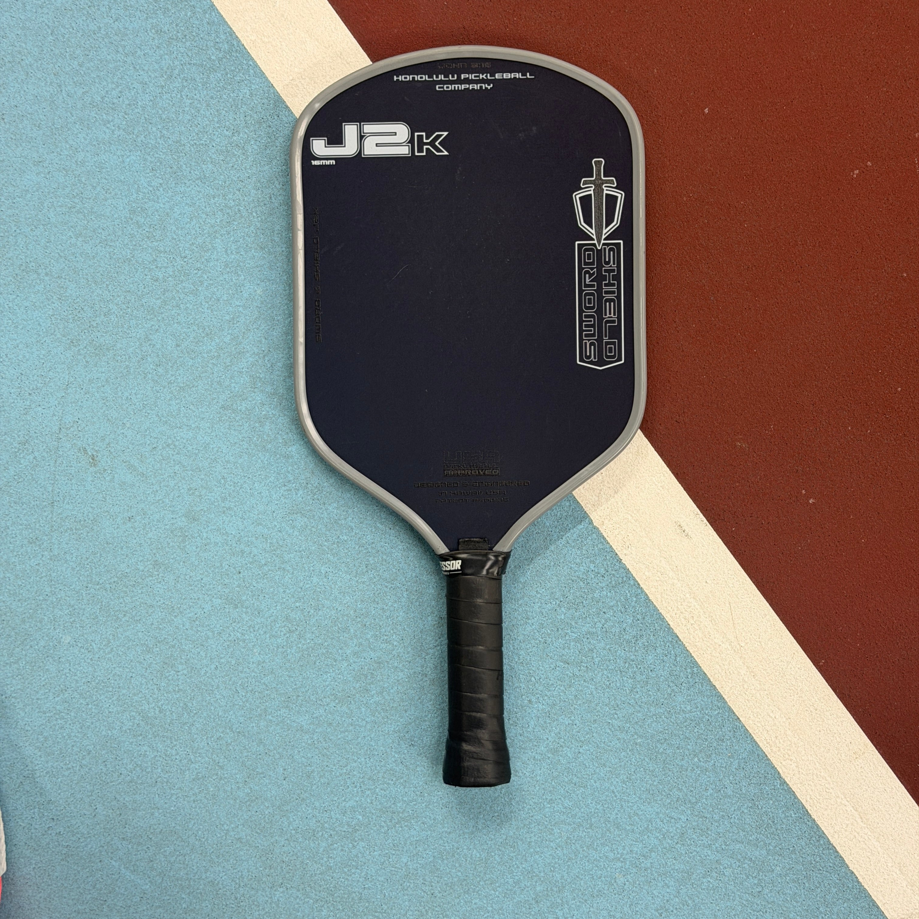 Honolulu Sword and Shield J2K Hybrid Pickleball Paddle - BLUE - Used