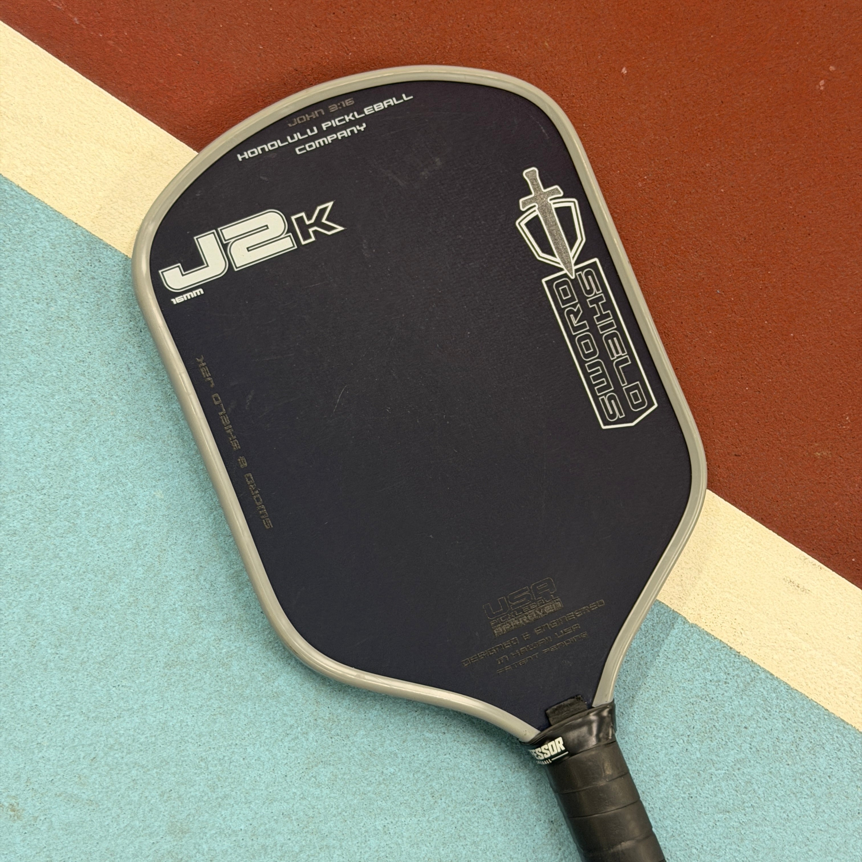 Honolulu Sword and Shield J2K Hybrid Pickleball Paddle - BLUE - Used
