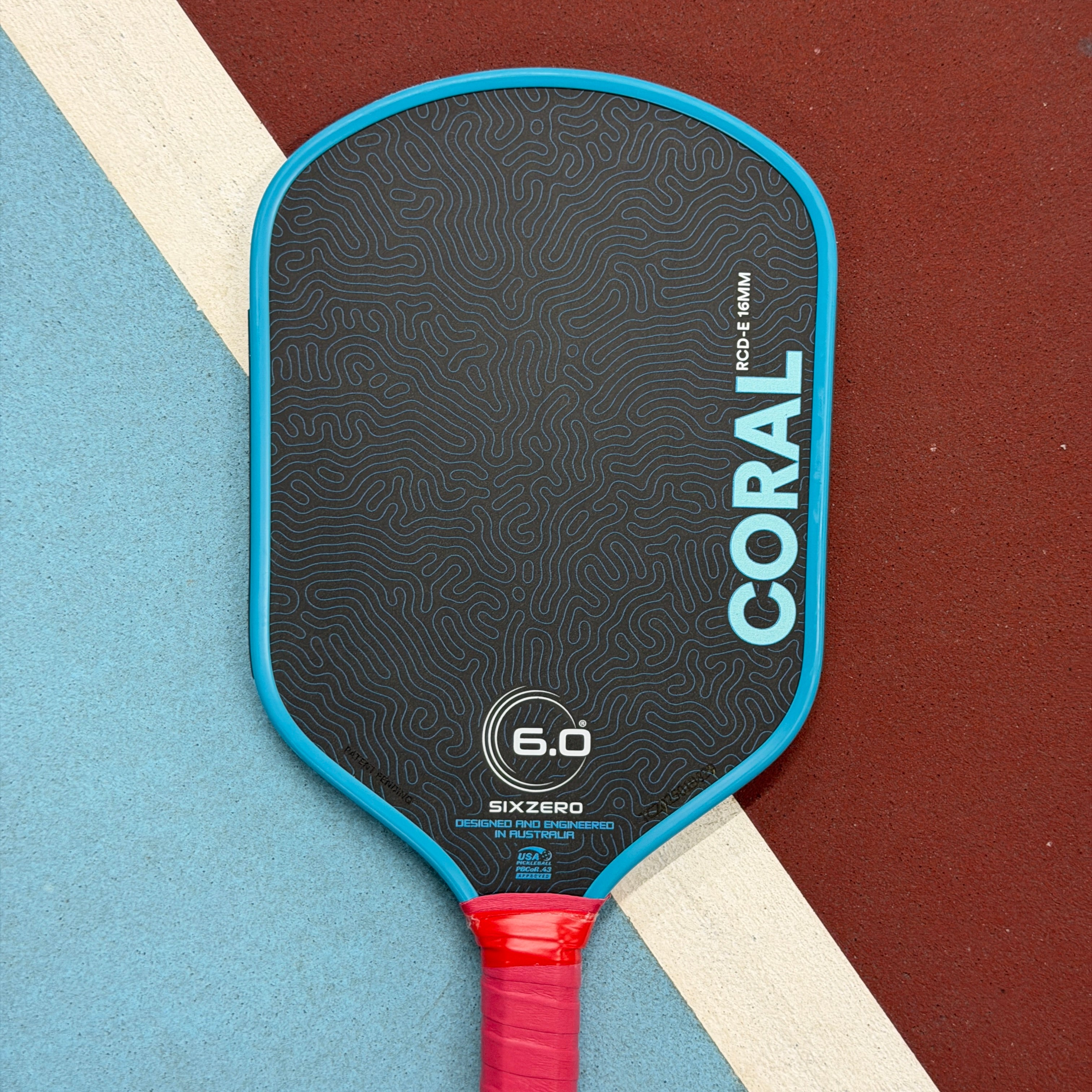 Six Zero Coral Elongated Pickleball Paddle - Blue - USED