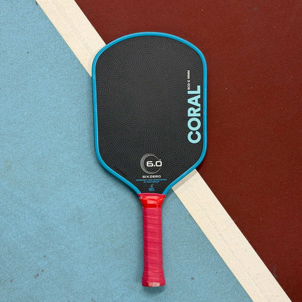 Six Zero Coral Elongated Pickleball Paddle - Blue - USED