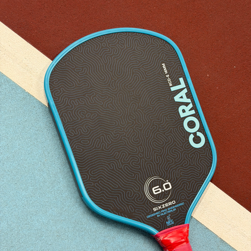 Six Zero Coral Elongated Pickleball Paddle - Blue - USED