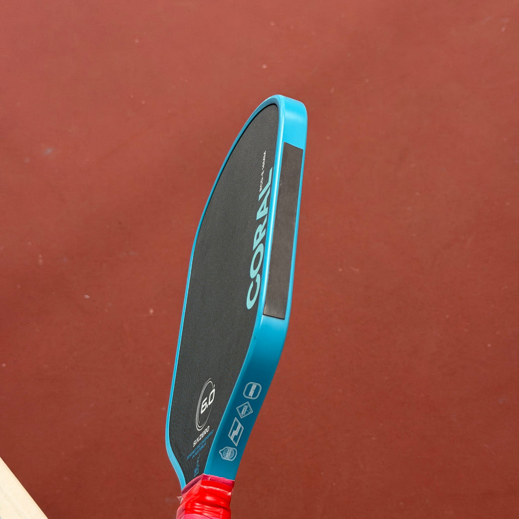 Six Zero Coral Elongated Pickleball Paddle - Blue - USED