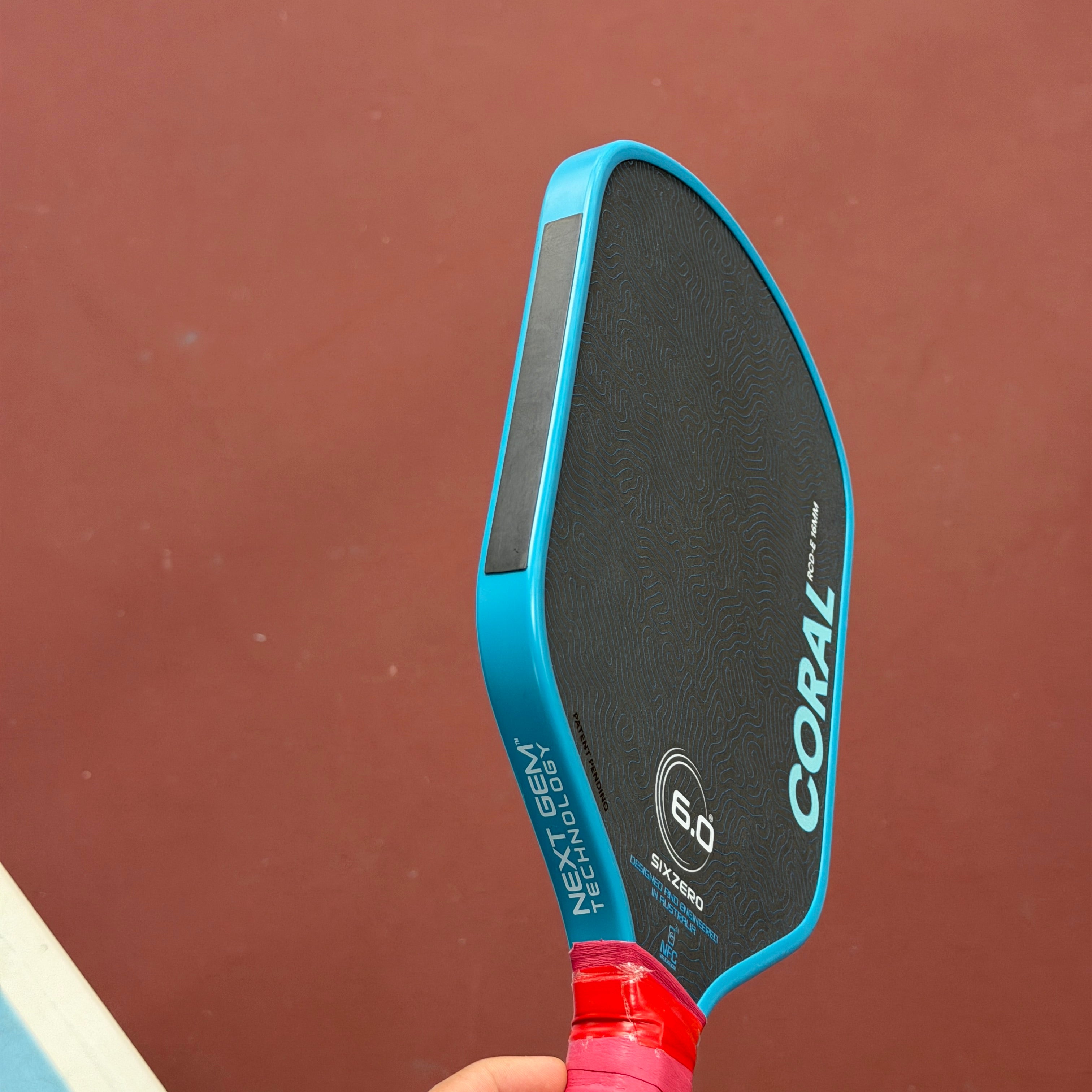 Six Zero Coral Elongated Pickleball Paddle - Blue - USED