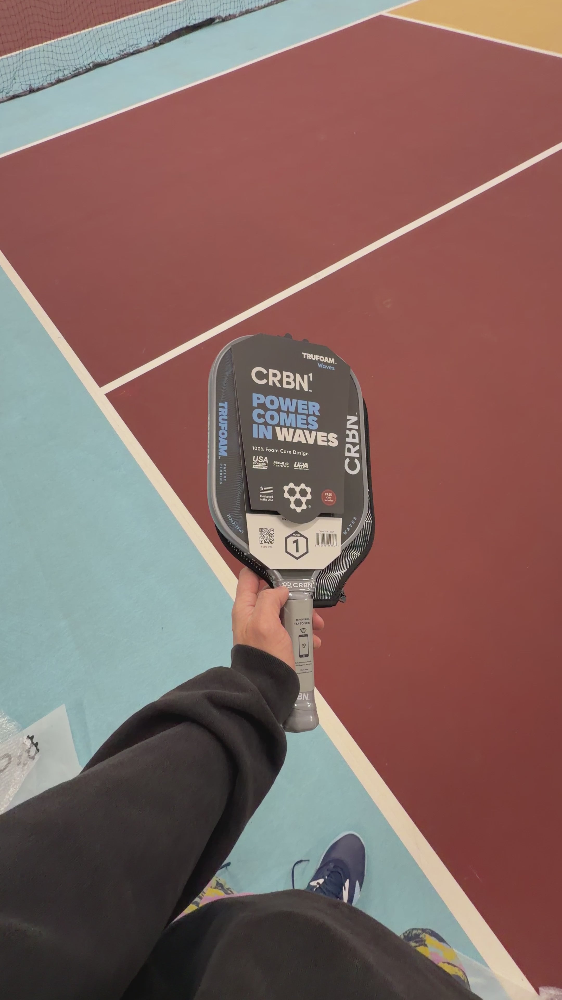 CRBN 1 Waves Trufoam Elongated w Long Handle Pickleball Paddle NEW