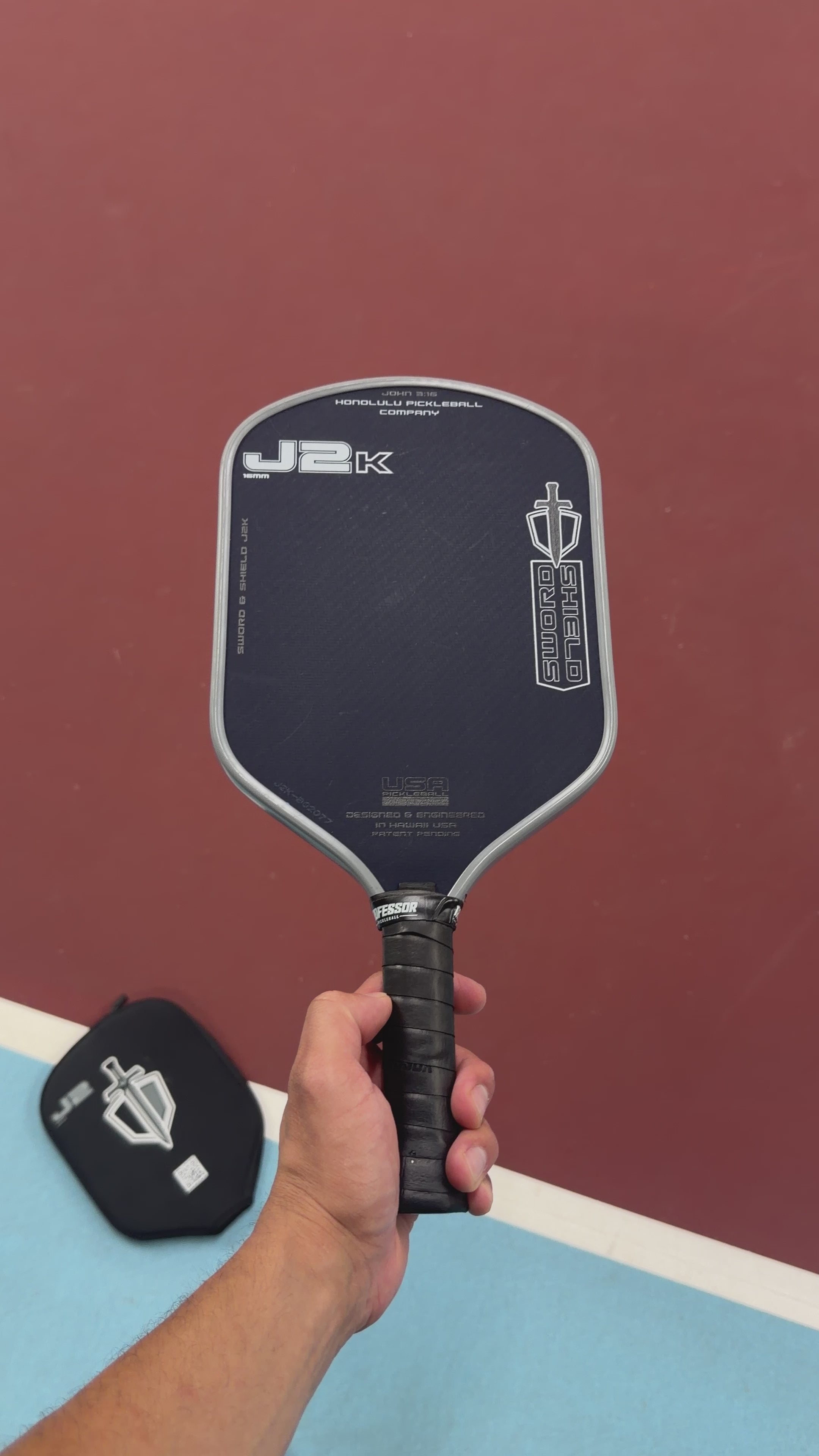 Honolulu Sword and Shield J2K Hybrid Pickleball Paddle - BLUE - Used