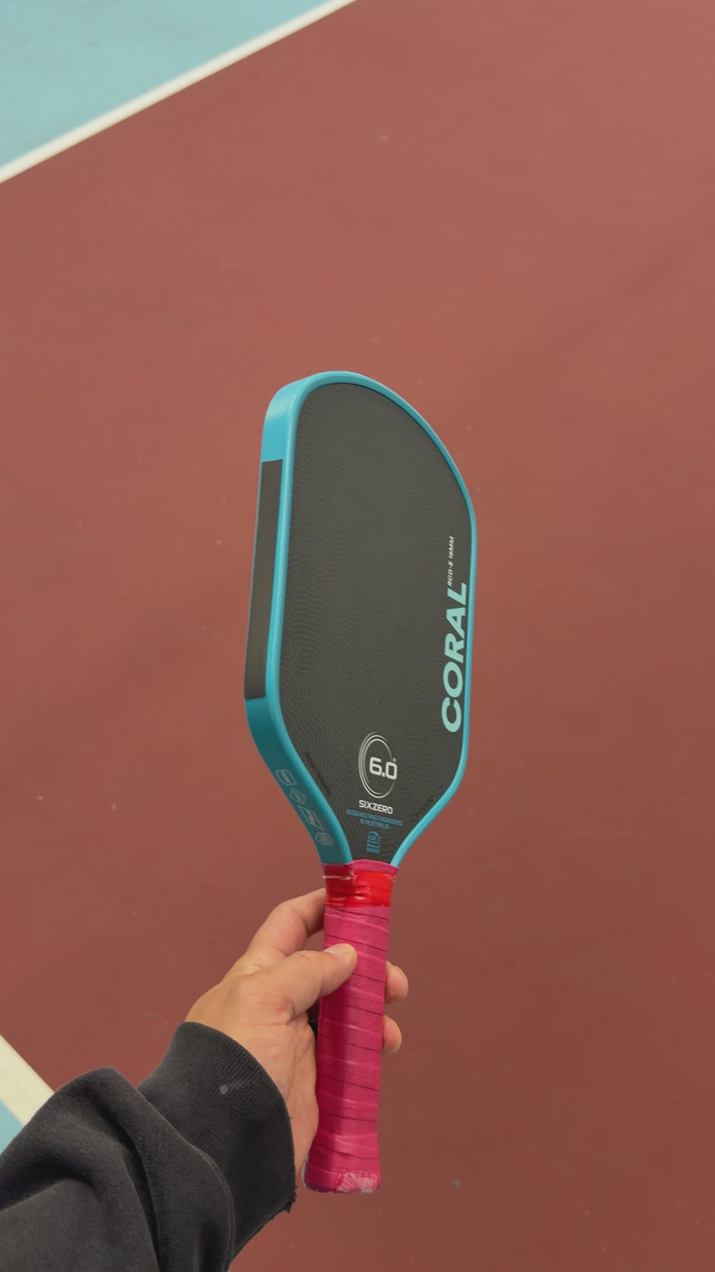 Six Zero Coral Elongated Pickleball Paddle - Blue - USED