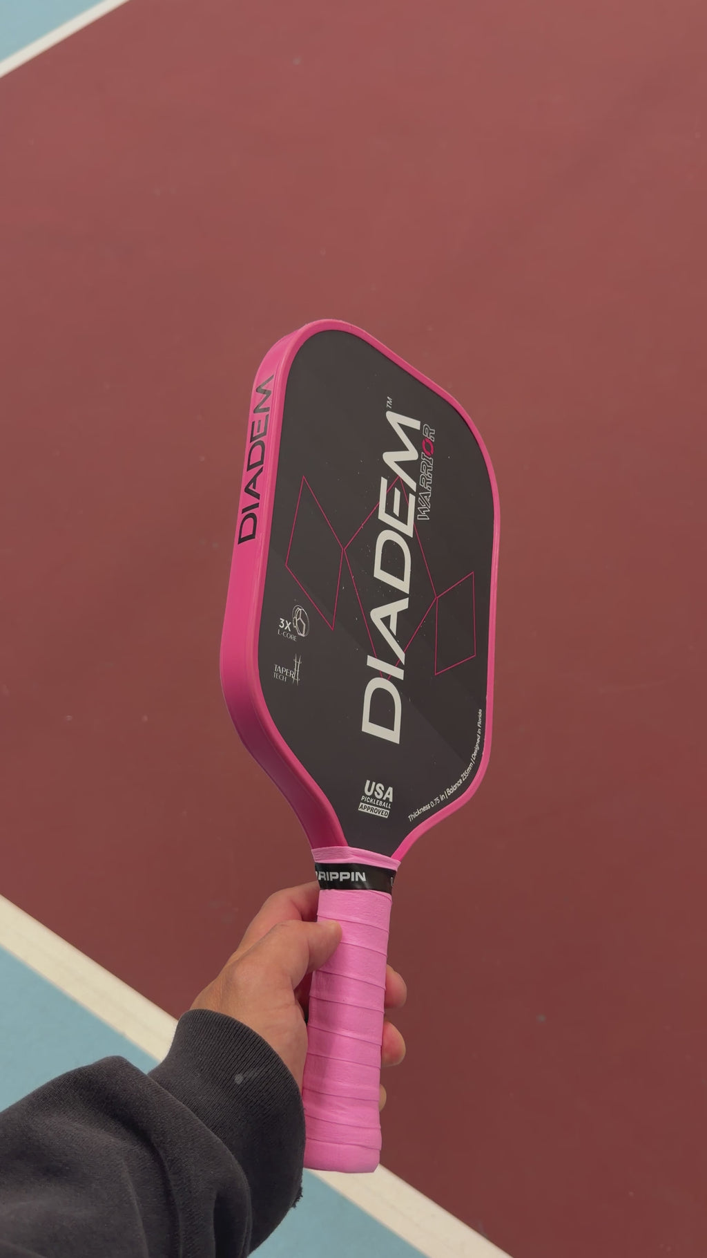 Diadem Warrior Elongated Pickleball Paddle - Pink - USED