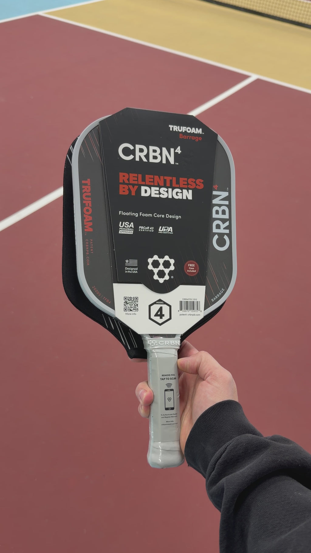 CRBN 4 Barrage Hybrid Pickleball Paddle NEW
