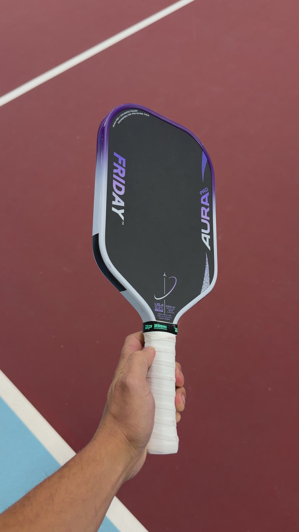 Friday Aura Pro Foam Core Elongated Pickleball Paddle - Purple