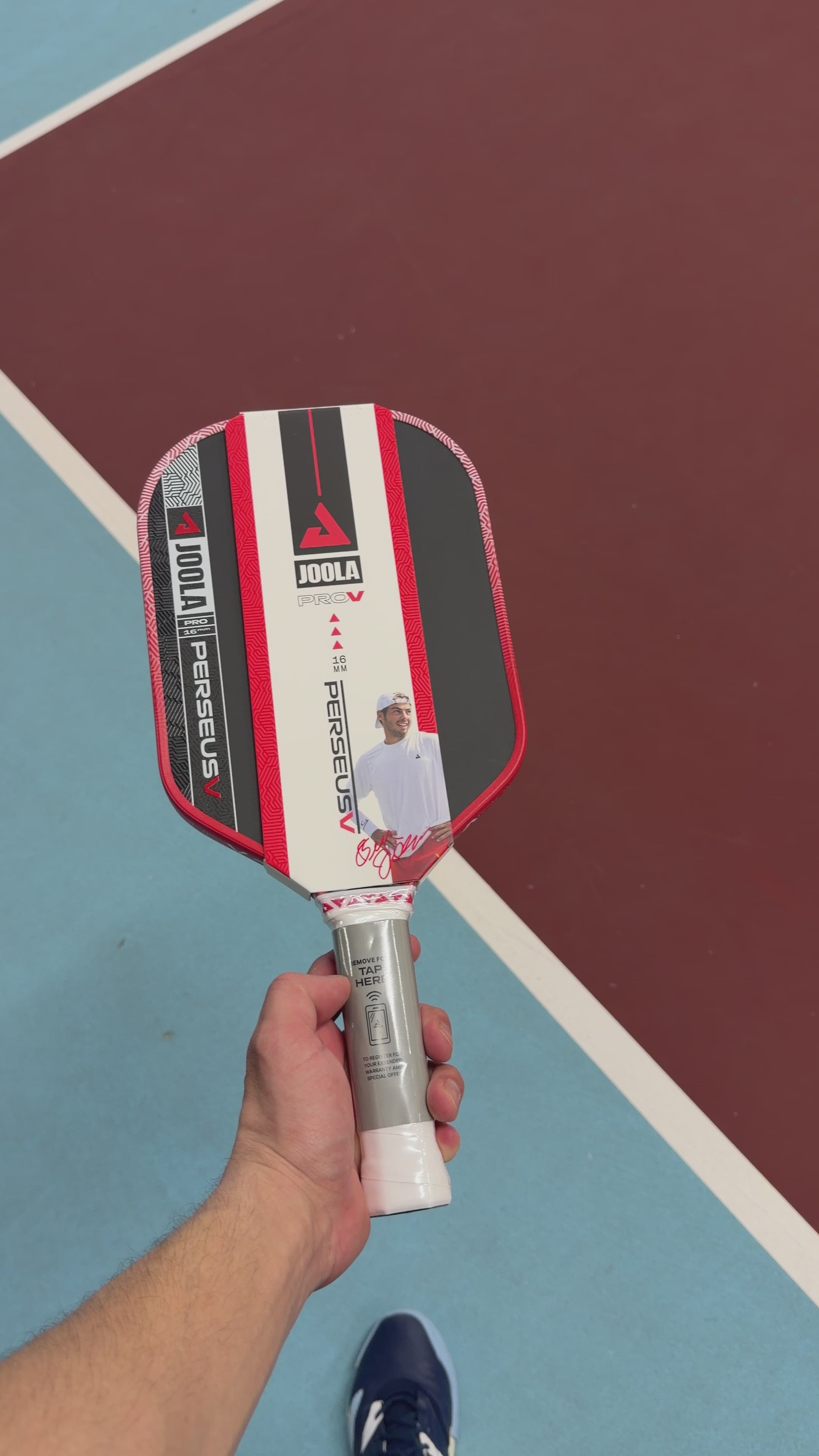 Joola Pro V 16mm Perseus Elongated Pickleball Paddle Red